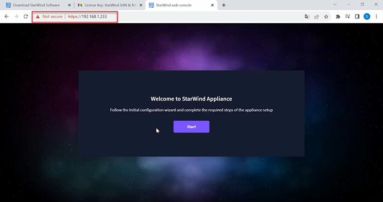 Asistente de configuración inicial de StarWind