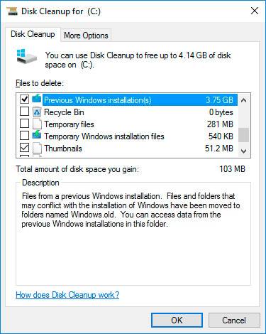 windows 10 esd installation files disk cleanup