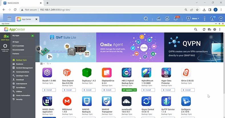 QNAP QTS App Center