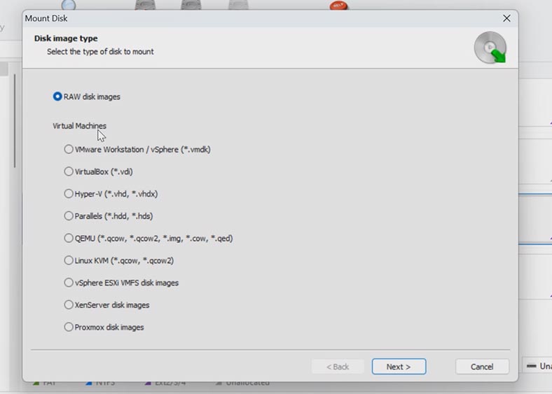 Mounting a disk image