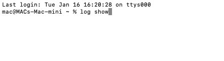 The Log show command: viewing logs