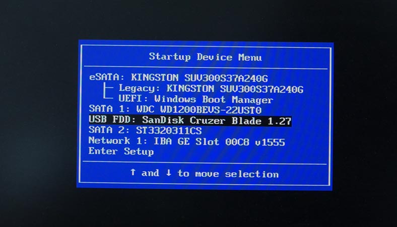 Booting from the drive containing OSFClone