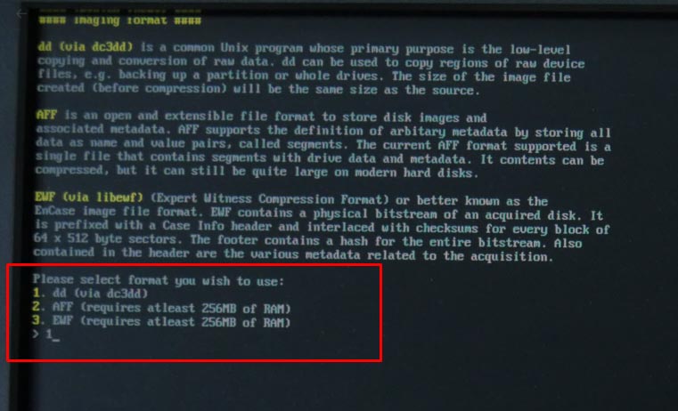 Choosing disk image format