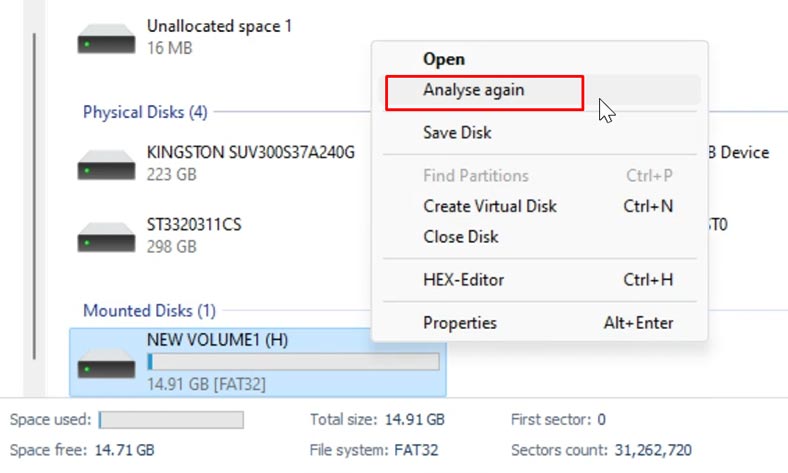 Hetman Partition Recovery: Проаналізувати заново