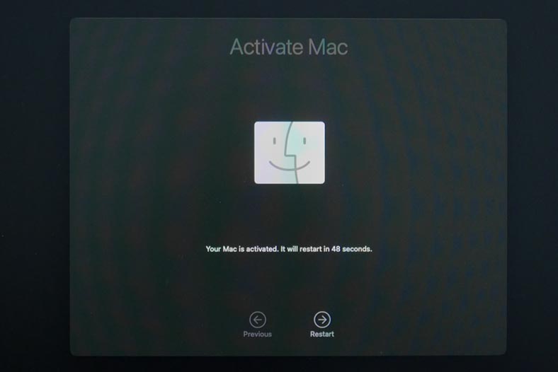 Janela de ativação do Mac