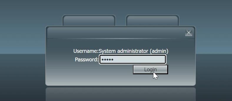 Geben Sie Ihren Administrator-Benutzernamen und Ihr Passwort ein