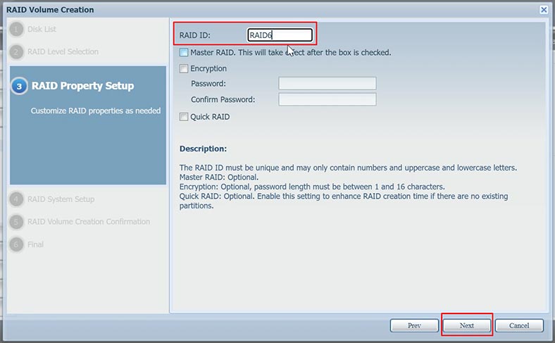 Change RAID ID and configure encryption