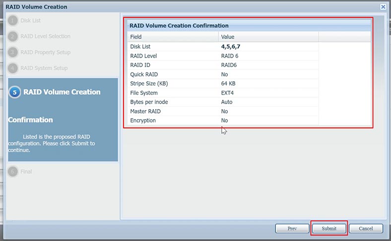 Confirm the configuration of your array