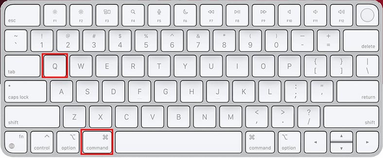 Command (⌘) + Q