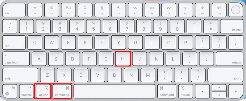 Comando + Opção + H