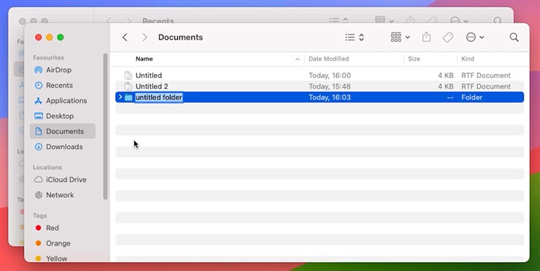 Aby utworzyć nowy folder, naciśnij - Command + Shift + N