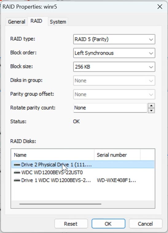 Hetman RAID Recovery: RAID-Array-Eigenschaften