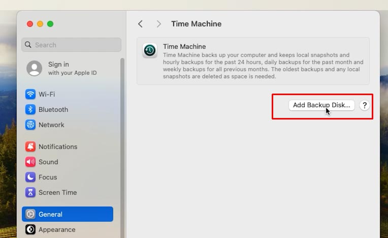 Time Machine - Add Backup Disk