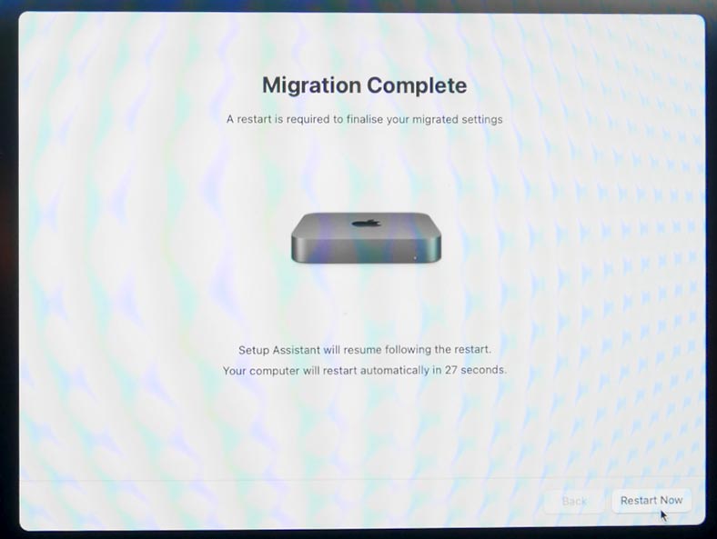 Migration assistant: Migration is complete 