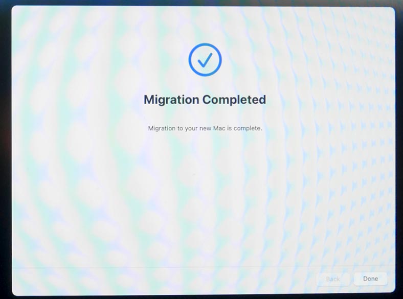Migration assistant: Migration is complete 