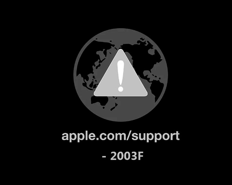 macOS startup error - 2003F