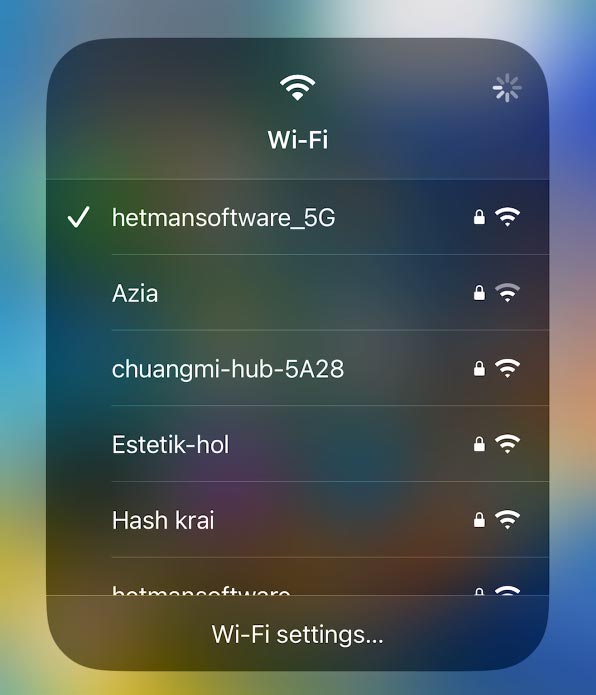 iPhone: Wi-Fi connection