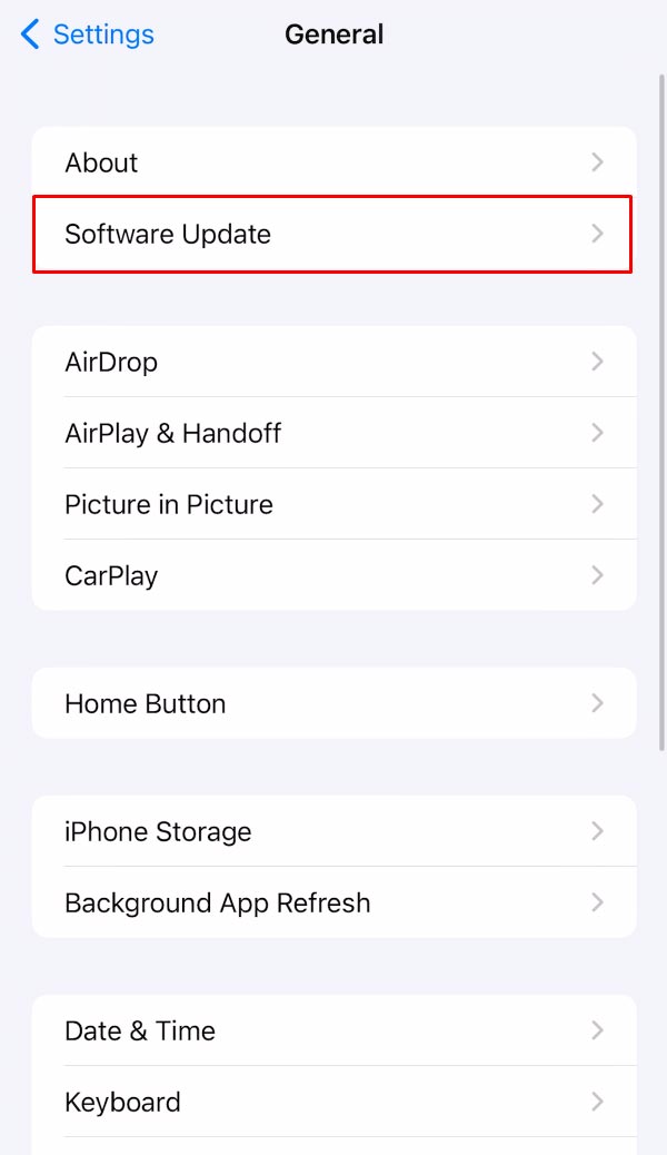 IPhone: Settings - General - Software Update