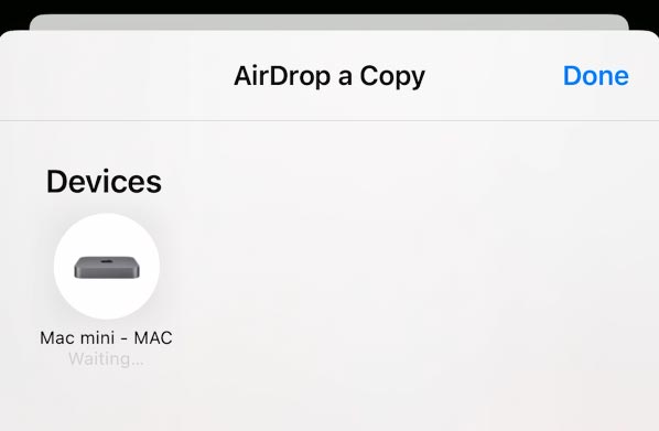 Select your Mac computer from the list of available devices