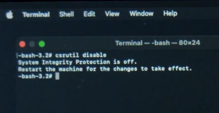 csrutil disable