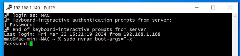 Uruchomcie to polecenie: sudo nvram boot-args='-x'