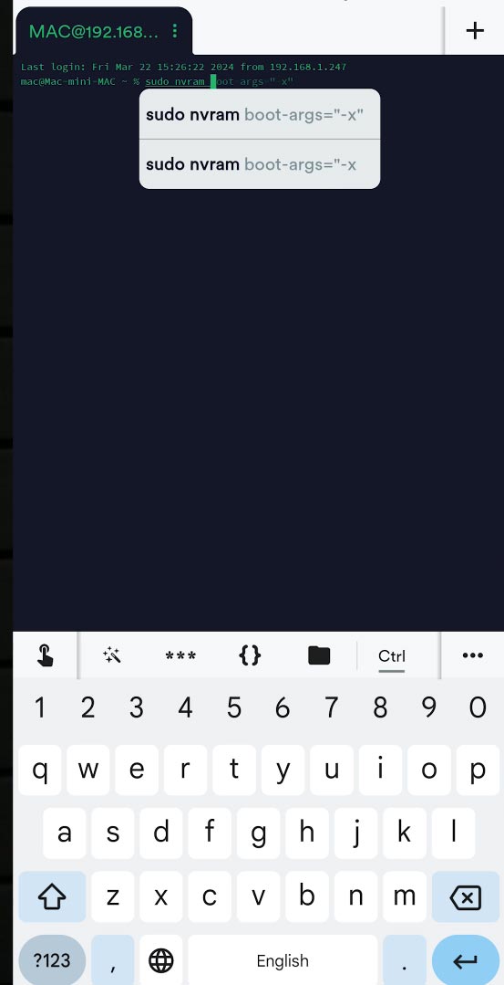 SSH client on a phone