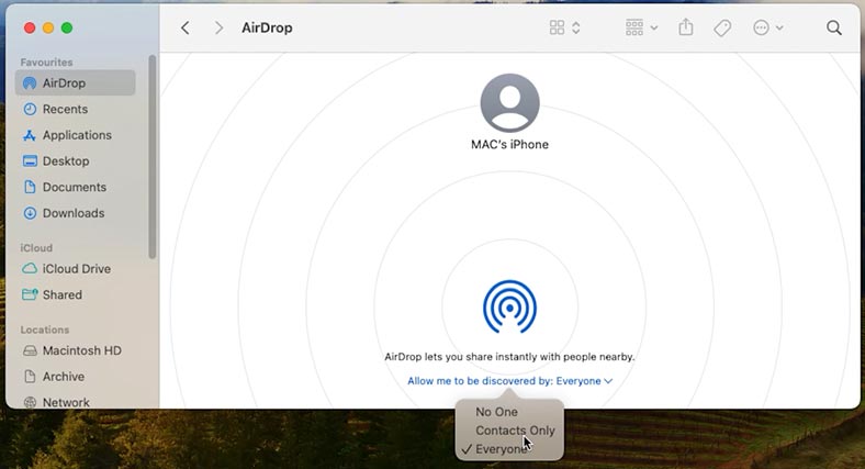 AirDrop: Contacts Only or Everyone