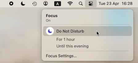 Enabling Do Not Disturb mode