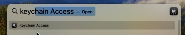 Spotlight - Keychain Access