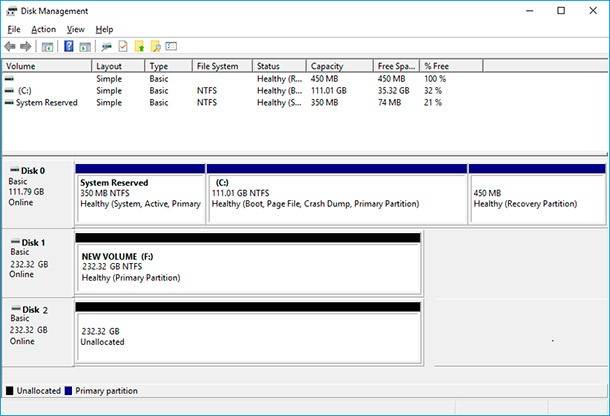 Disk Management. The size of the disks should not necessarily be the same