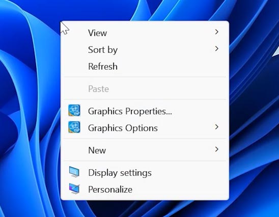 Menu contextuel de Windows 10 dans Windows 11