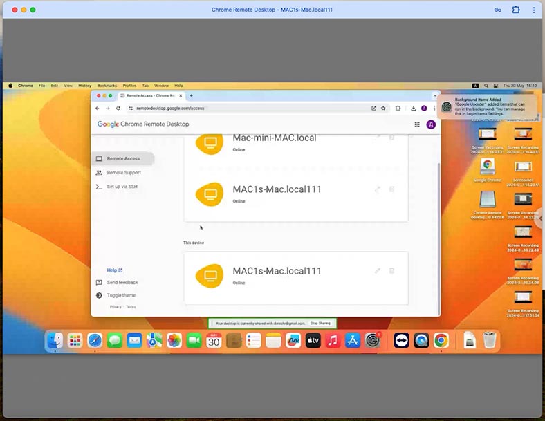 Chrome Remote Desktop: access a Mac screen remotely