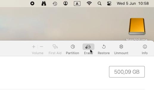 MacOS: стерти диск