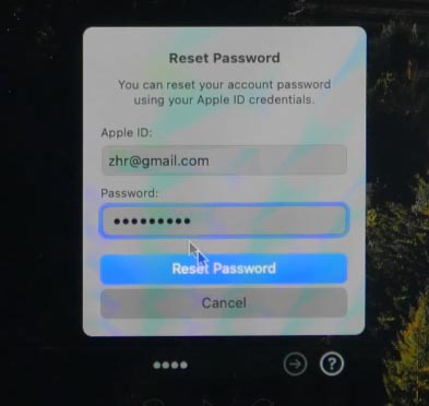 Introduza o seu ID Apple e palavra-passe e, em seguida, redefina a palavra-passe