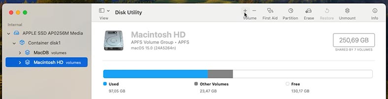 Utilidad de Discos: volumen Macintosh HD o Home