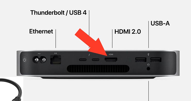 Mac mini مع معالج M1 - توصيل شاشة ثانية بمنفذ HDMI