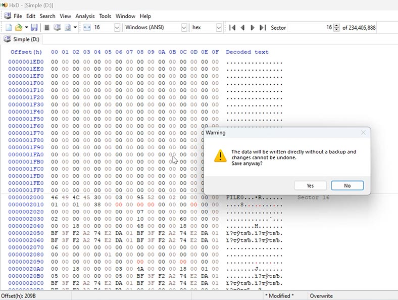 WinHex: Encontrar 8 bytes de atributos