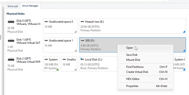  Hetman Partition Recovery: Otwórz dysk