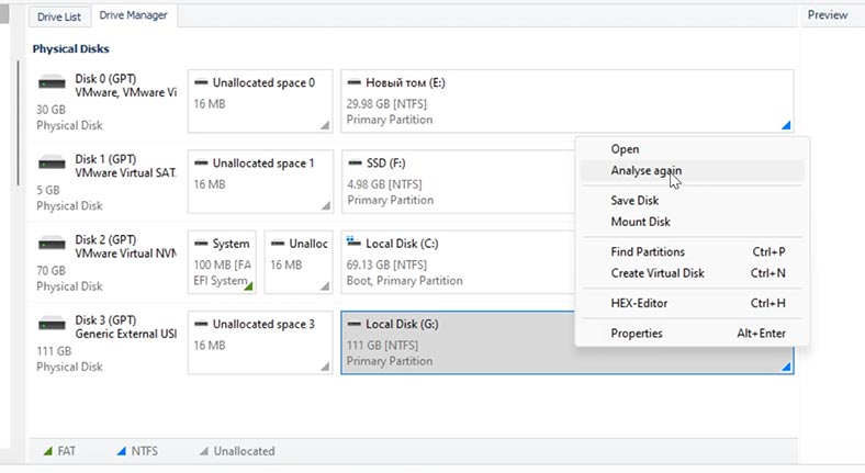 Hetman Partition Recovery: Re-analisar - Análise completa