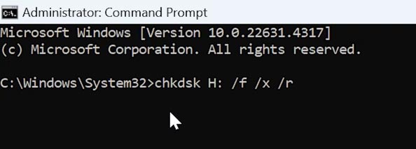 CHKDSK comprobará y corregirá los errores del sistema de archivos