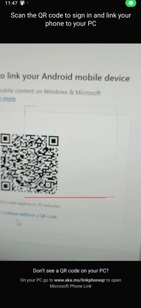 Aim your camera on the display and scan the QR code