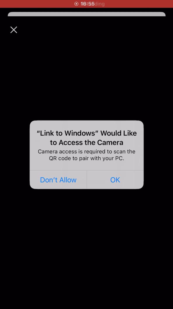 Link to Windows app - Allow access to the camera