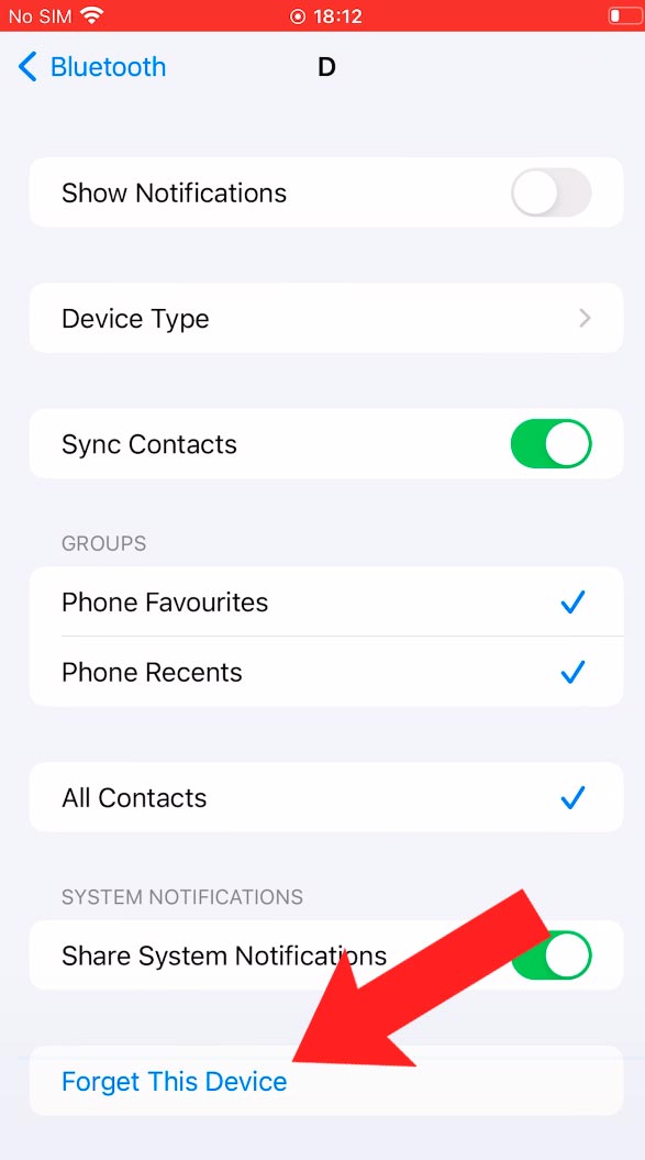 iPhone: Забути цей пристрій