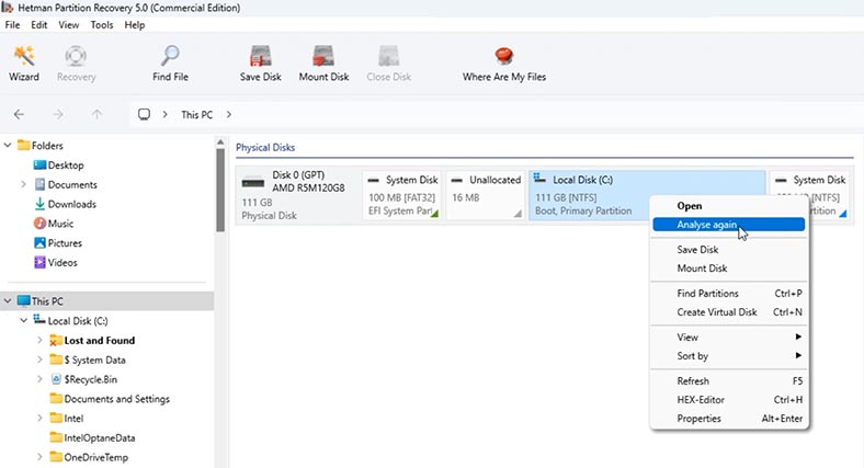 Hetman Partition Recovery: Проаналізувати заново