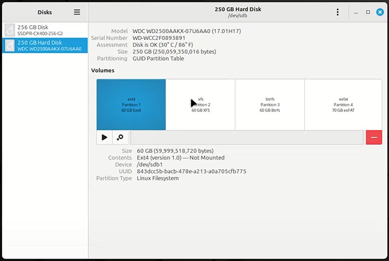 Mint: particiones de disco ext4, xfs, btrfs y exfat Mint: particiones de disco ext4, xfs, btrfs y exfat