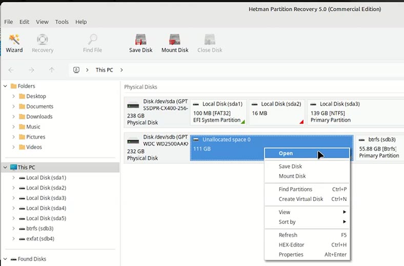  Hetman Partition Recovery: escaneo del disco duro