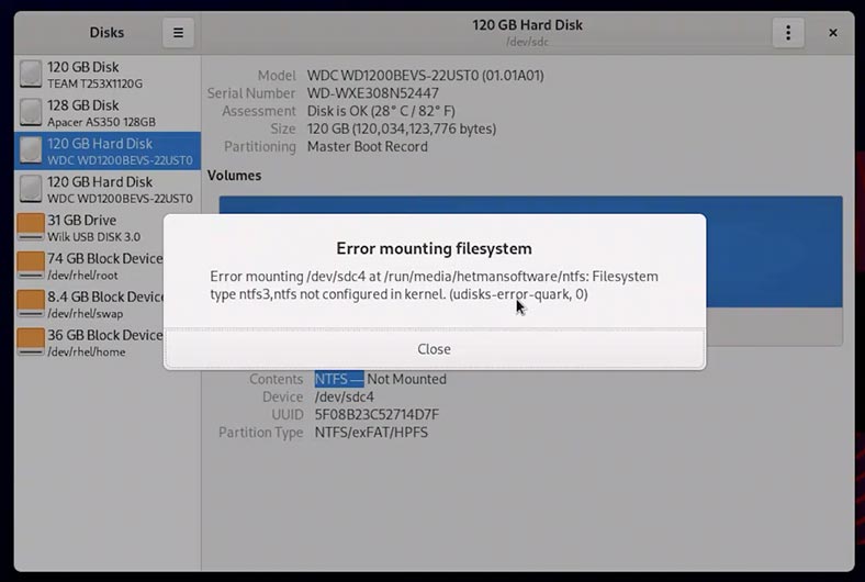 ntfs-disk: błąd montowania ntfs-disk: błąd montowania