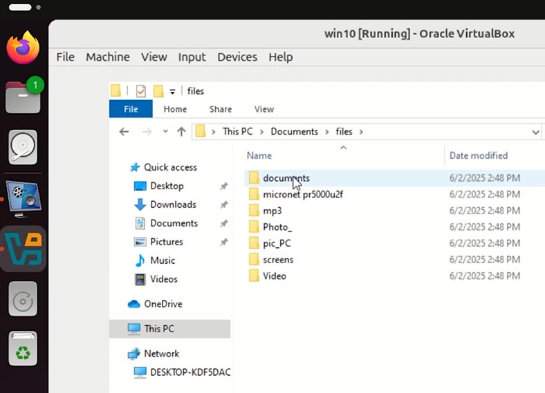 Ficheiros do VirtualBox que necessitam de ser acedidos