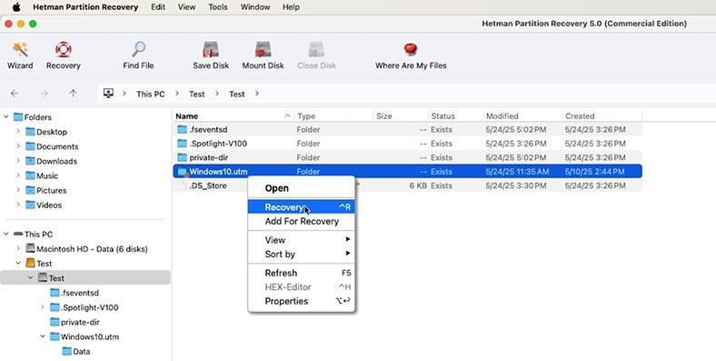 Hetman Partition Recovery: Localisez le fichier du disque virtuel Hetman Partition Recovery: Localisez le fichier du disque virtuel