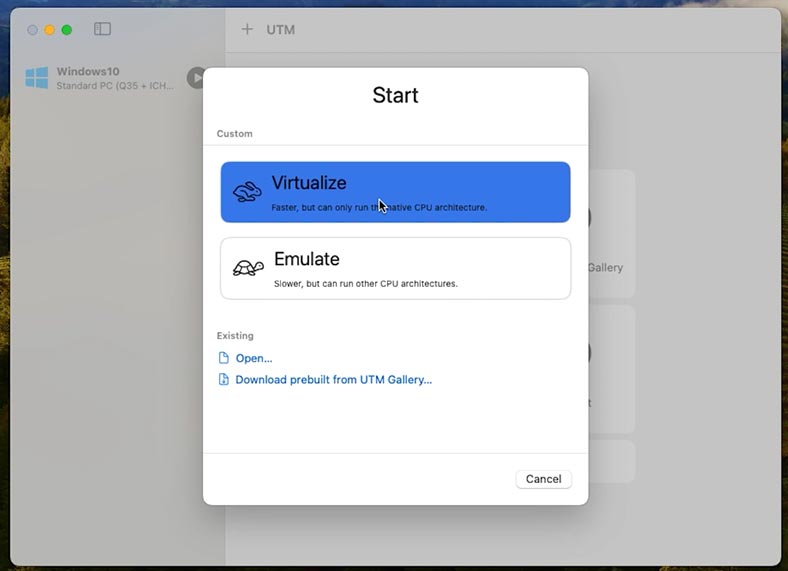 UTM: virtualisation
